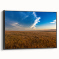 Black and white landscape art painting of South Dakota on a framed canvas, suitable for bedroom wall decor.