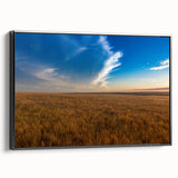 Black and white landscape art painting of South Dakota on a framed canvas, suitable for bedroom wall decor.