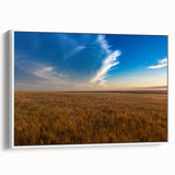 Vintage poster art of South Dakota scenery in vibrant colors on a framed canvas, suited for extra large living room wall.