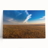 Black and white photo of South Dakota scenery on stretched canvas, ideal for kitchen wall art.