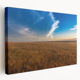 Large canvas print of South Dakota landscape in earthy tones, suitable for kitchen wall art.