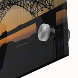 Large abstract wall art depicting the Memphis, Tennessee skyline in acrylic glass, with mid-century modernist influences.