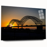 Large abstract depiction of Memphis, Tennessee on acrylic glass, featuring bold blues and oranges.