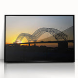 Large abstract wall art of Memphis skyline in muted gray on black framed acrylic, ideal for modern living room decor.