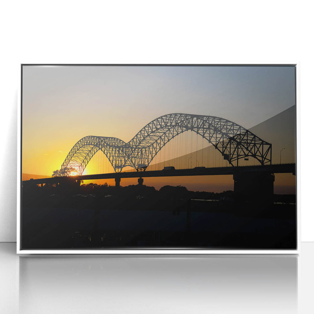 Art deco poster of Memphis skyline in muted teal and white, acrylic framed print, suitable for modern nursery decor.