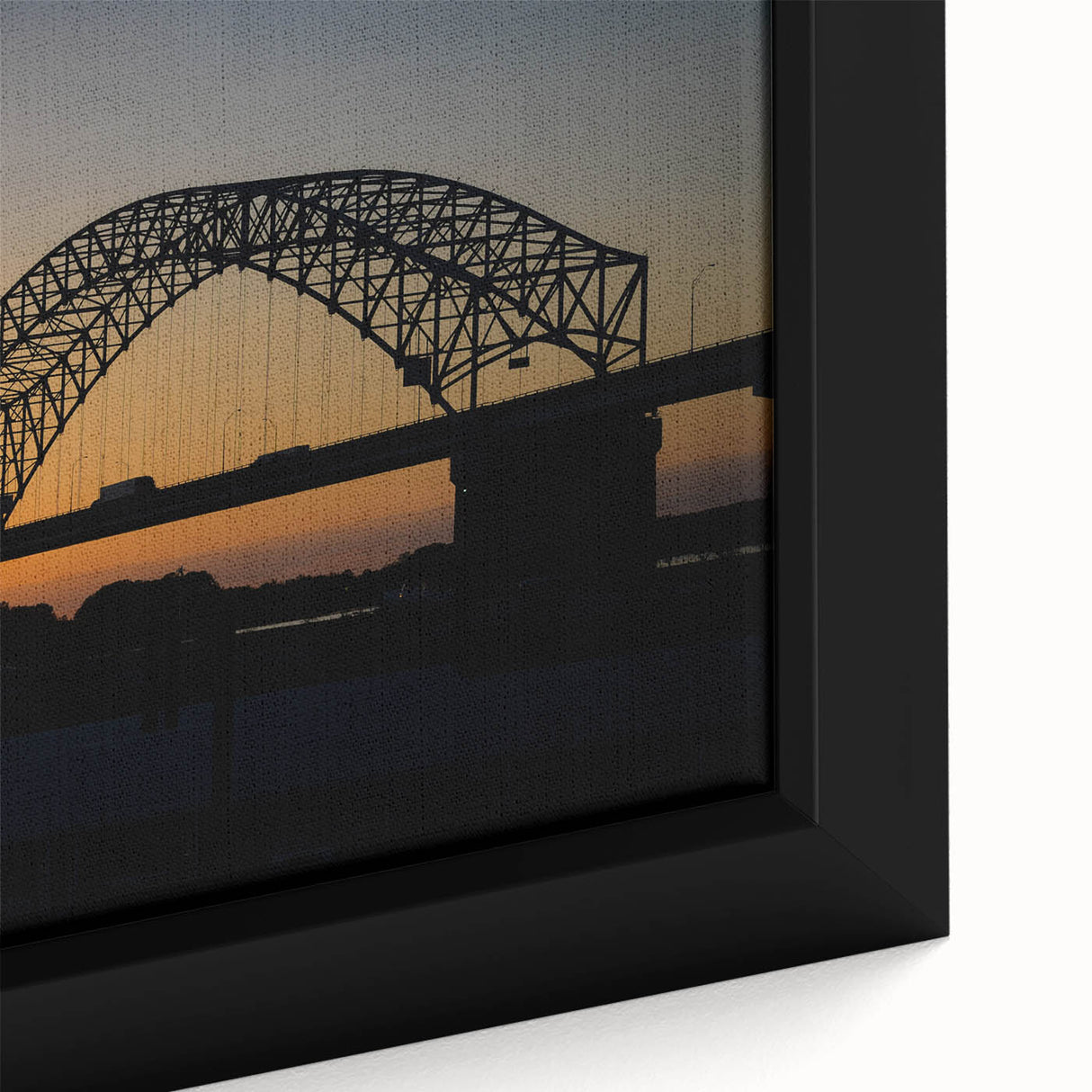 Textured black wall art depicting Memphis skyline in vibrant colors on a large framed canvas, suitable for living room decor.