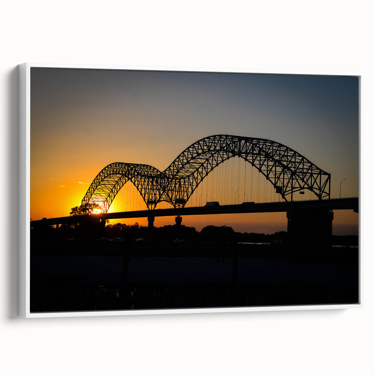 Vintage poster art of Memphis, Tennessee skyline in colorful hues on extra large framed canvas, ideal for living room decor.