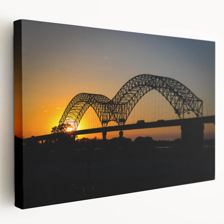 Memphis, Tennessee skyline in muted gray tones on a large stretched canvas, ideal for kitchen wall art.