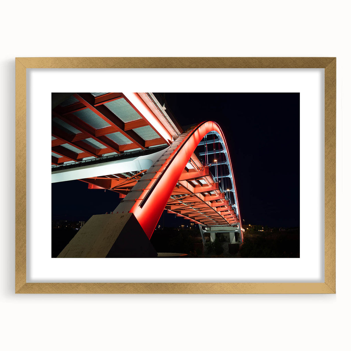 Extra large abstract art print of Nashville skyline in muted gray and blue tones on a framed canvas.