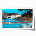 Extra large rolled print of San Antonio scenery with vibrant floral designs.