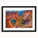 Extra large framed wall art depicting an abstract Bryce Canyon scene in vibrant, textured colors.