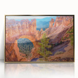 Framed acrylic print of Bryce Canyon in pastel shades, perfect for modern art wall decor.