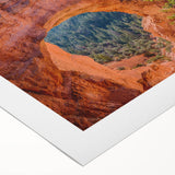Art deco poster of Bryce Canyon with warm orange and red tones on rolled canvas, suitable for dining room wall art.