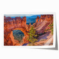 Extra large rolled print of Bryce Canyon in Utah featuring red and orange rock formations, ideal for art wall dining room.