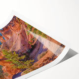 Extra large rolled print of Bryce Canyon with muted earth tones in a minimalist style, ideal for large living room wall art.