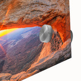 Acrylic print of a large abstract depiction of Canyonlands, USA, with earthy tones, ideal for dining room art.