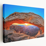Large stretched canvas of Canyonlands in Utah, featuring earthy red and orange tones, suitable for kitchen wall art.