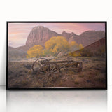 Large abstract wall art of Utah's Capitol Reef in muted earth tones on a black-framed acrylic print.