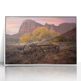 Acrylic print of Capitol Reef, Utah in soft pastel colors, framed in white, suitable for nursery wall art.