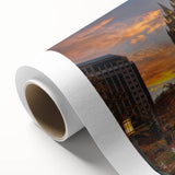 Art deco poster of Salt Lake City with pastel shades on rolled canvas, ideal for nursery wall art.