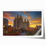 Extra large rolled print of Salt Lake City scenery in muted earth tones, suitable for art wall dining room.