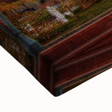 Black and white landscape art painting of Salt Lake City on stretched canvas, ideal for bedroom wall decor.