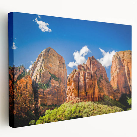 Large canvas print of Zion National Park scenery in natural earth tones, ideal for kitchen wall art.