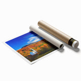 Extra large rolled print of Vermont scenery with vibrant green tones, ideal for classy bathroom wall art.
