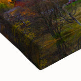 Black and white photograph of Vermont scenery on stretched canvas, ideal for kitchen wall art.