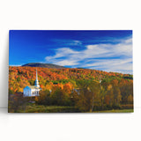 Black and white landscape art painting of Vermont on large stretched canvas, suitable for bedroom wall decor.