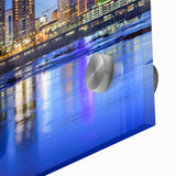 Large abstract wall art depicting Virginia scenery in mid-century modernist style on acrylic glass.