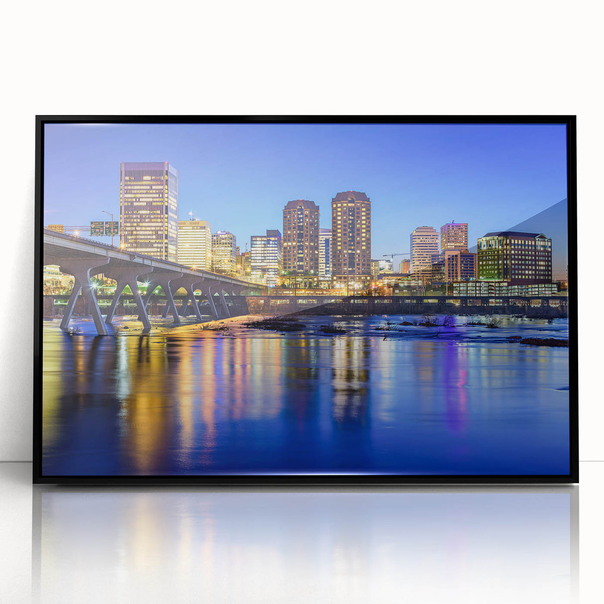 Large abstract wall art depicting a vibrant Virginia landscape on a framed acrylic panel, ideal for modern art wall decor.