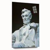 Acrylic print of abstract Washington D.C. Lincoln Memorial in muted earth tones, ideal for bedroom or dining room art.