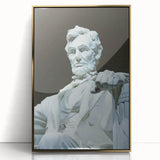Acrylic print of Washington DC Lincoln Memorial in gold frame, suited for modern nursery decor.