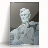 Acrylic print of a Washington DC Lincoln Memorial scene in art deco style, with muted colors.