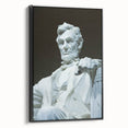 Black and white framed canvas of the Lincoln Memorial, ideal for bedroom wall art in vintage poster style.