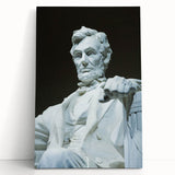 Black and white stretched canvas of the Lincoln Memorial, ideal for kitchen wall art or bedroom ambiance.
