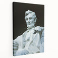 Large art print of the Lincoln Memorial in muted gray tones on stretched canvas, ideal for kitchen wall art.