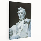 Large art print of the Lincoln Memorial in muted gray tones on stretched canvas, ideal for kitchen wall art.