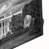 Acrylic print of the White House with muted green and beige tones, suitable for bedroom or dining room decor.