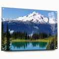 Acrylic print of Mount Rainier in muted earth tones, suitable for bedroom or dining room decor.