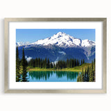 Textured art depicting Mount Rainier in muted earth tones on a framed silver mat, ideal for bedroom art.