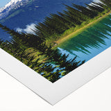 Art deco poster of Mount Rainier in muted earth tones on rolled canvas, suitable for dining room wall art.