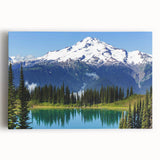 Black and white photograph of Mount Rainier on stretched canvas, suited for kitchen wall art.