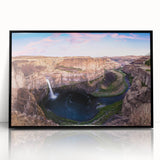 Large abstract wall art of Palouse, Washington in muted earth tones on a framed acrylic, ideal for modern living room decor.