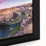 Extra large framed canvas featuring a textured black landscape of the Palouse with colorful accents.