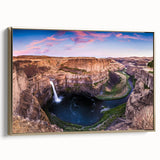 Framed canvas of a vintage-style Palouse landscape in sepia tones, ideal for bedroom wall art.