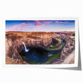 Rolled print of the Palouse region with vibrant green fields under a blue sky, ideal for art wall dining room.