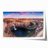 Rolled print of the Palouse region with vibrant green fields under a blue sky, ideal for art wall dining room.