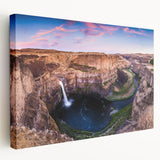 Large art on stretched canvas depicting the rolling hills of Palouse, Washington, in muted earth tones.